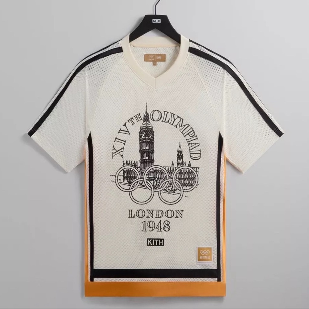 Kith for Olympics Heritage Mesh Leon Jersey Men’s Size XL in “Silk” London 1948